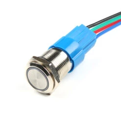 Metal Pushbutton - Momentary (16mm, Green) -Electronic Components Store 11968 COM Metal PushButton 04