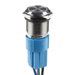 Metal Pushbutton - Latching (16mm, Blue) -Electronic Components Store 11972 Metal Pushbutton Latching 16mm Blue 02