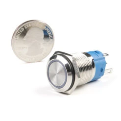 Metal Pushbutton - Latching (16mm, Green) -Electronic Components Store 11973 Metal Pushbutton Latching 16mm Green 03