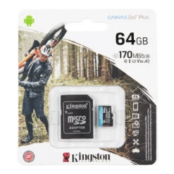 Kingston Canvas Go! Plus 64GB MicroSD Card With Adapter