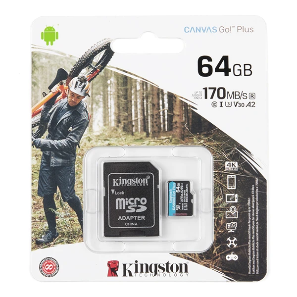 Kingston Canvas Go! Plus 64GB MicroSD Card With Adapter 3 Kingston Canvas Go! Plus 64GB MicroSD Card With Adapter